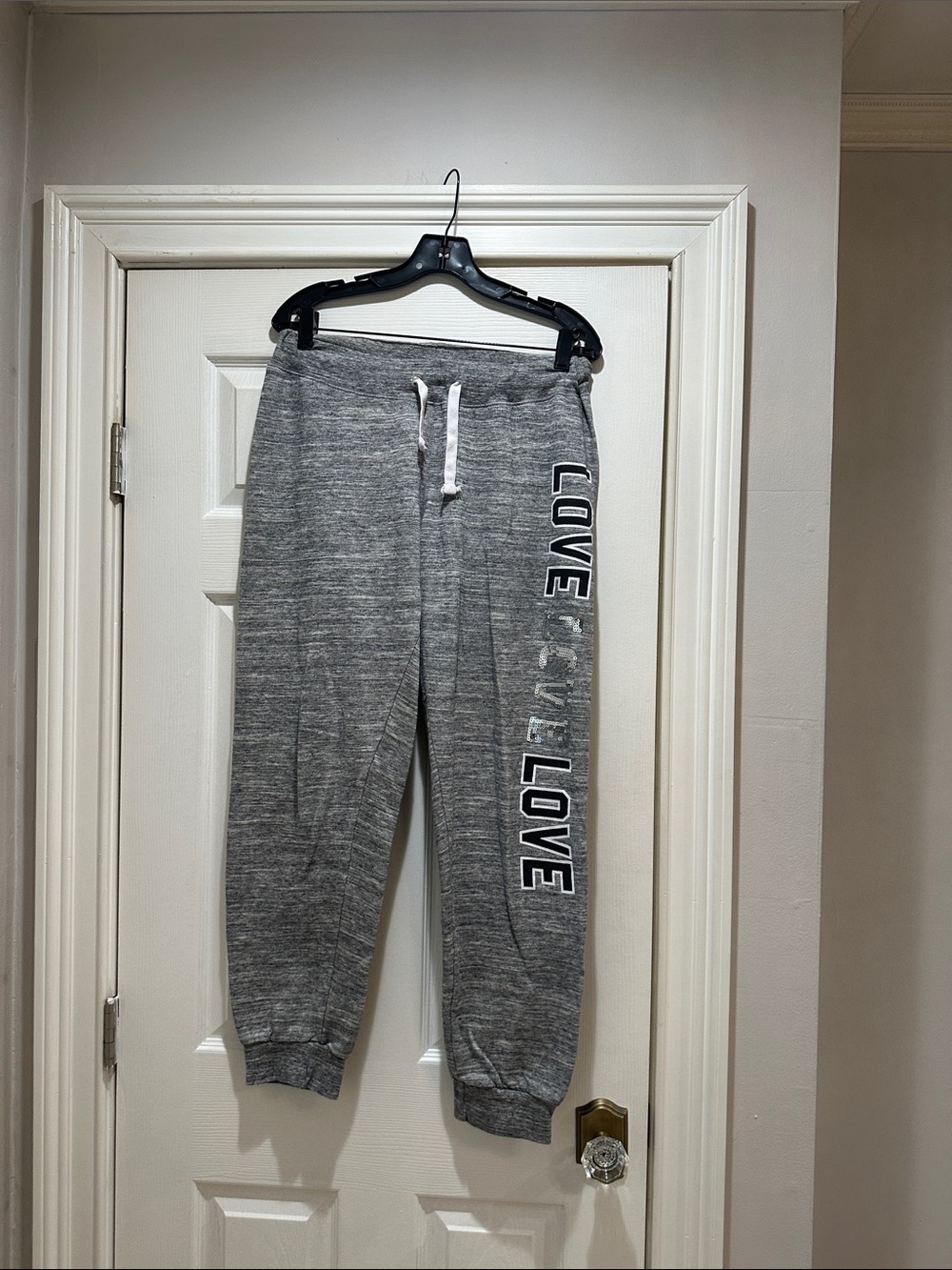 PINK Victoria's Secret Gray 'LOVE' Jogger Track Pants